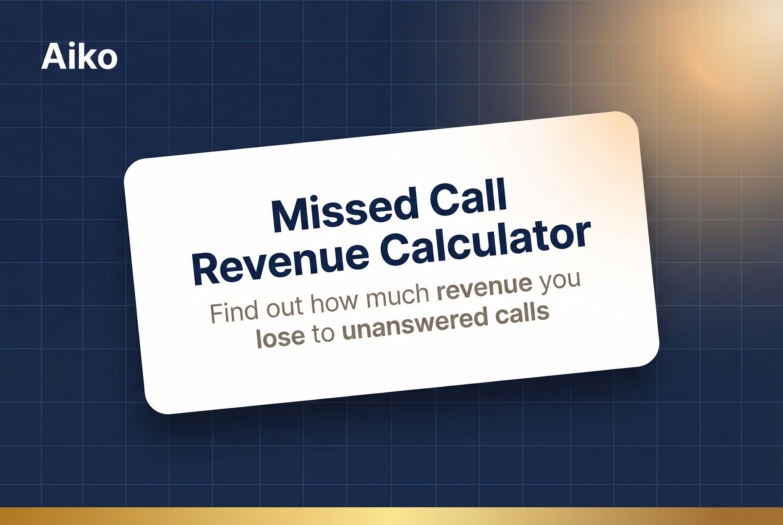 Missed Call Revenue Calculator | Free Tool | Aiko